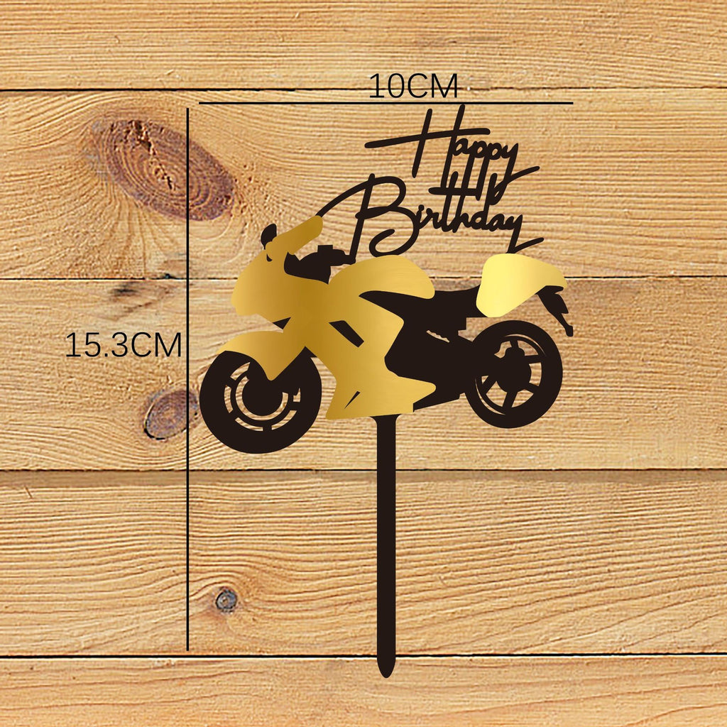 Décoration de fête d'insertion de gâteau anniversaire de voiture de moto