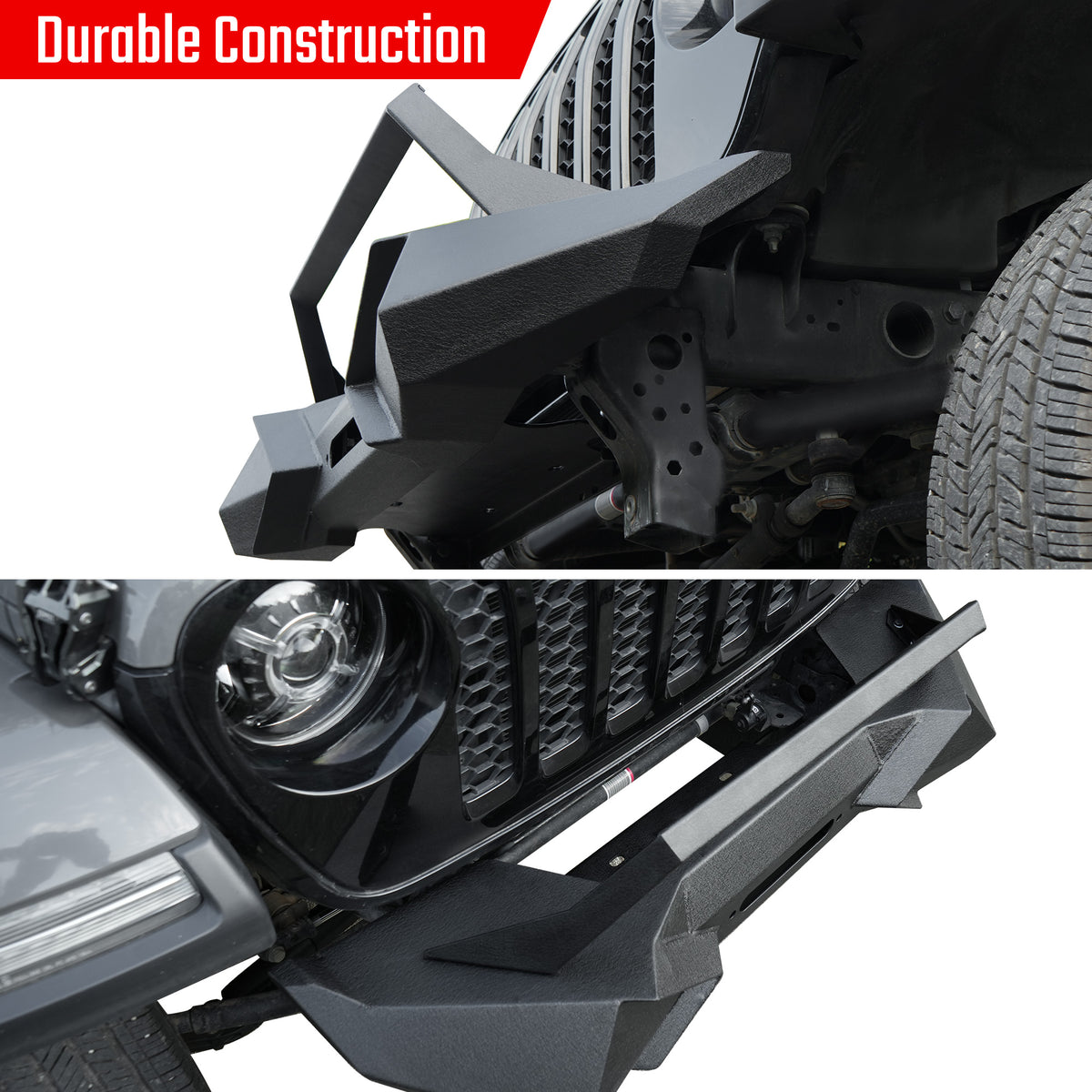 Bumper avant avec plaque de treuil compatible avec Wrangler JK