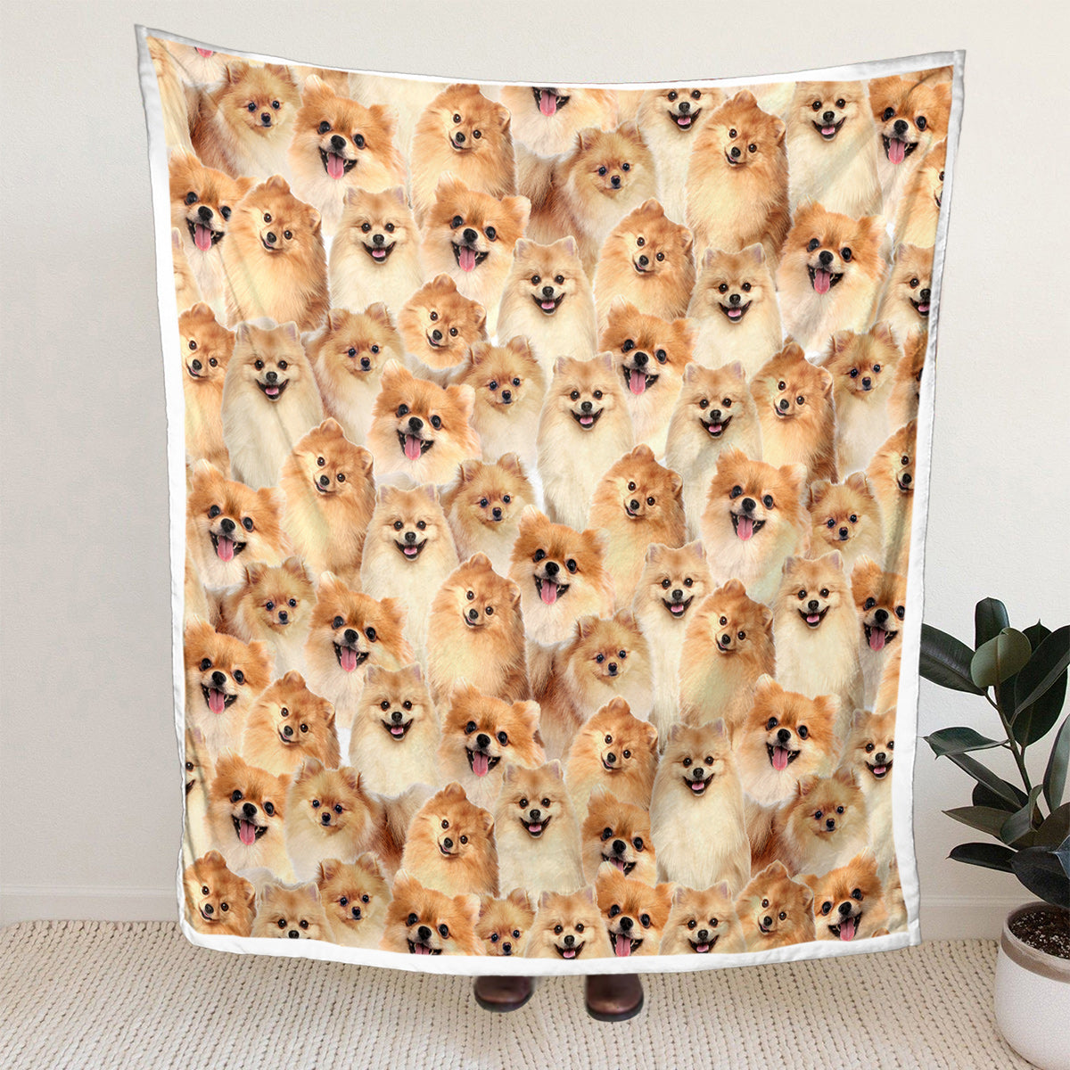 Pattern Poméranie Flèche Blanket filles Brown Sherpa Blanket mignon chien animal léger W