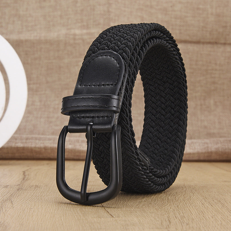 Ceinture tissée élastique sans punch pour hommes et femmes