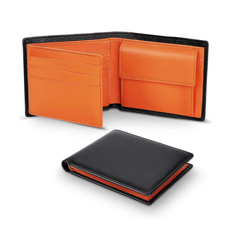 Portefeuille en cuir de vache court pour hommes