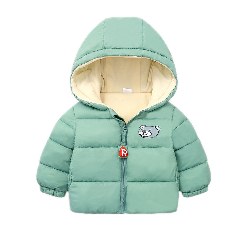 Manteau chaud rembourré en coton pour enfants avec doublure en polaire supplémentaire
