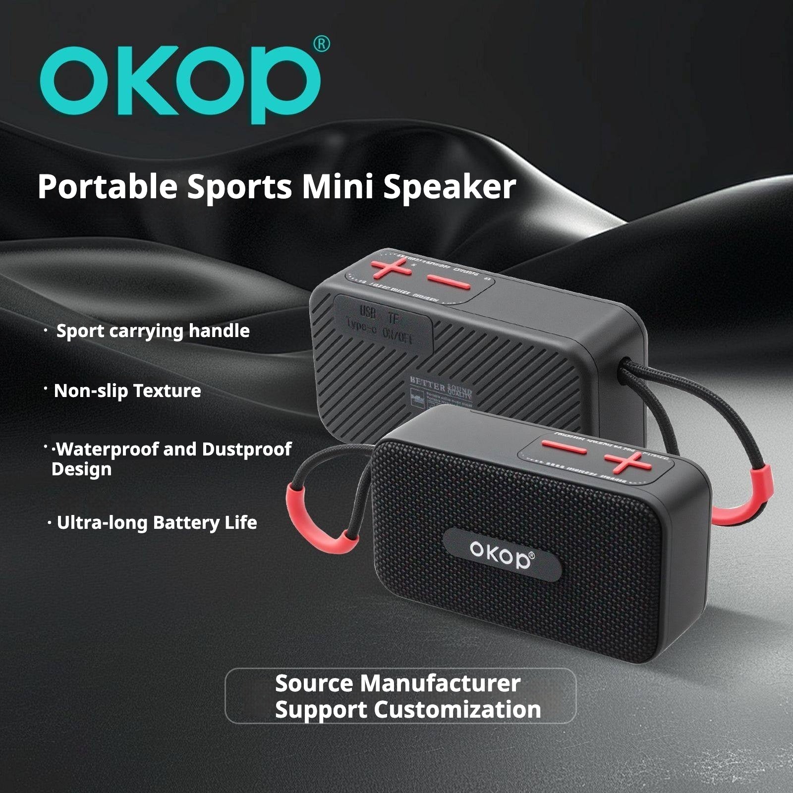 KP-568 Mini haut-parleur Bluetooth carré sans fil portable avec poignée Ca