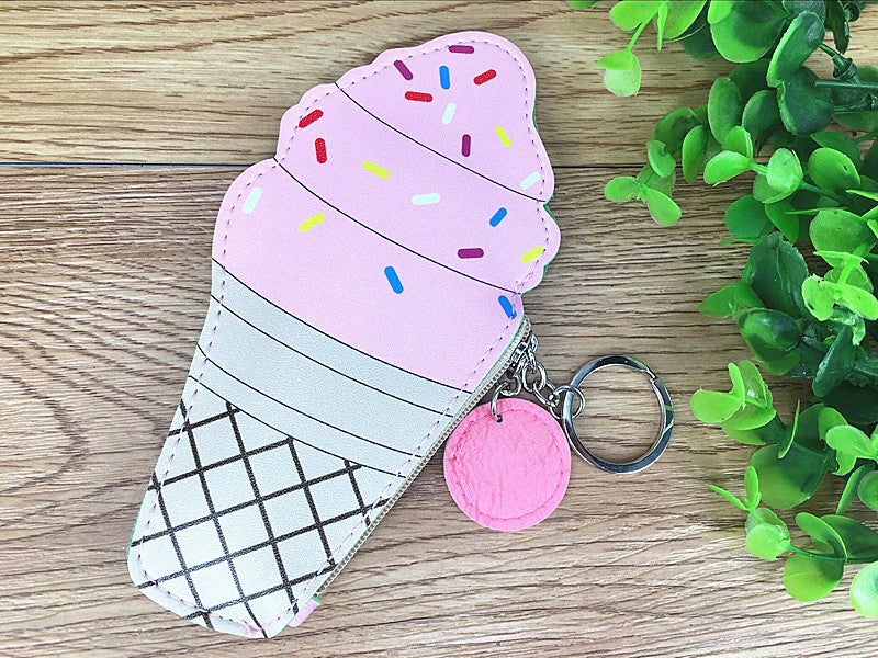 Corée créative boissons crème glacée Mini Purse enfants pièce Porte-clés petit sac sac sac