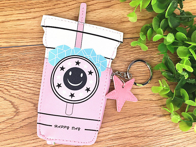 Corée créative boissons crème glacée Mini Purse enfants pièce Porte-clés petit sac sac sac