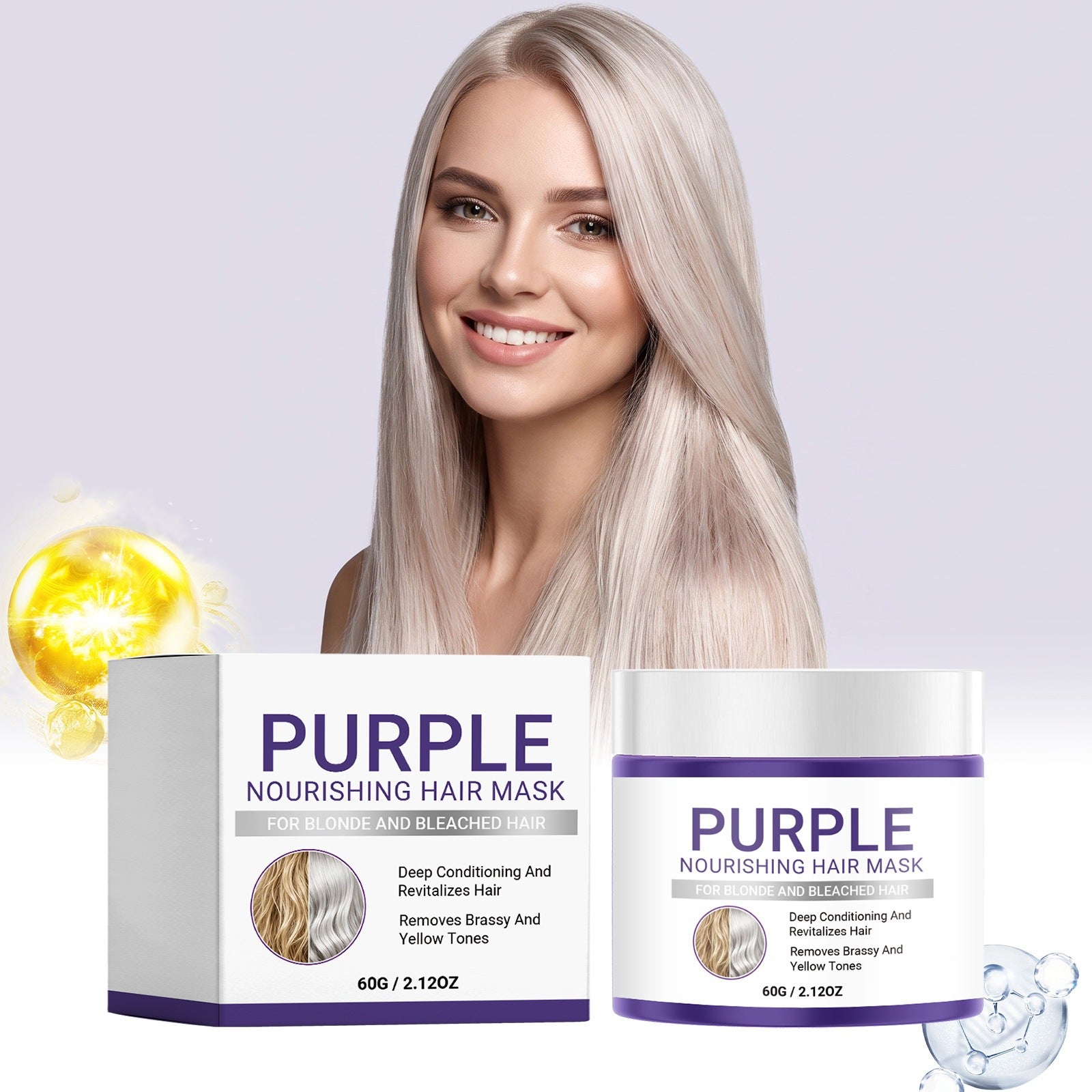Masque de cheveux pourpre Nourrissant