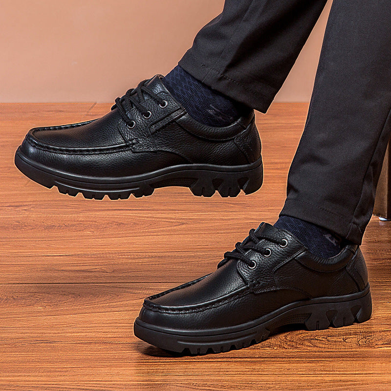 Chaussures en cuir de plein air Bas-coup Dentelle-up Casual Chaussures Cowhide Work Bottes