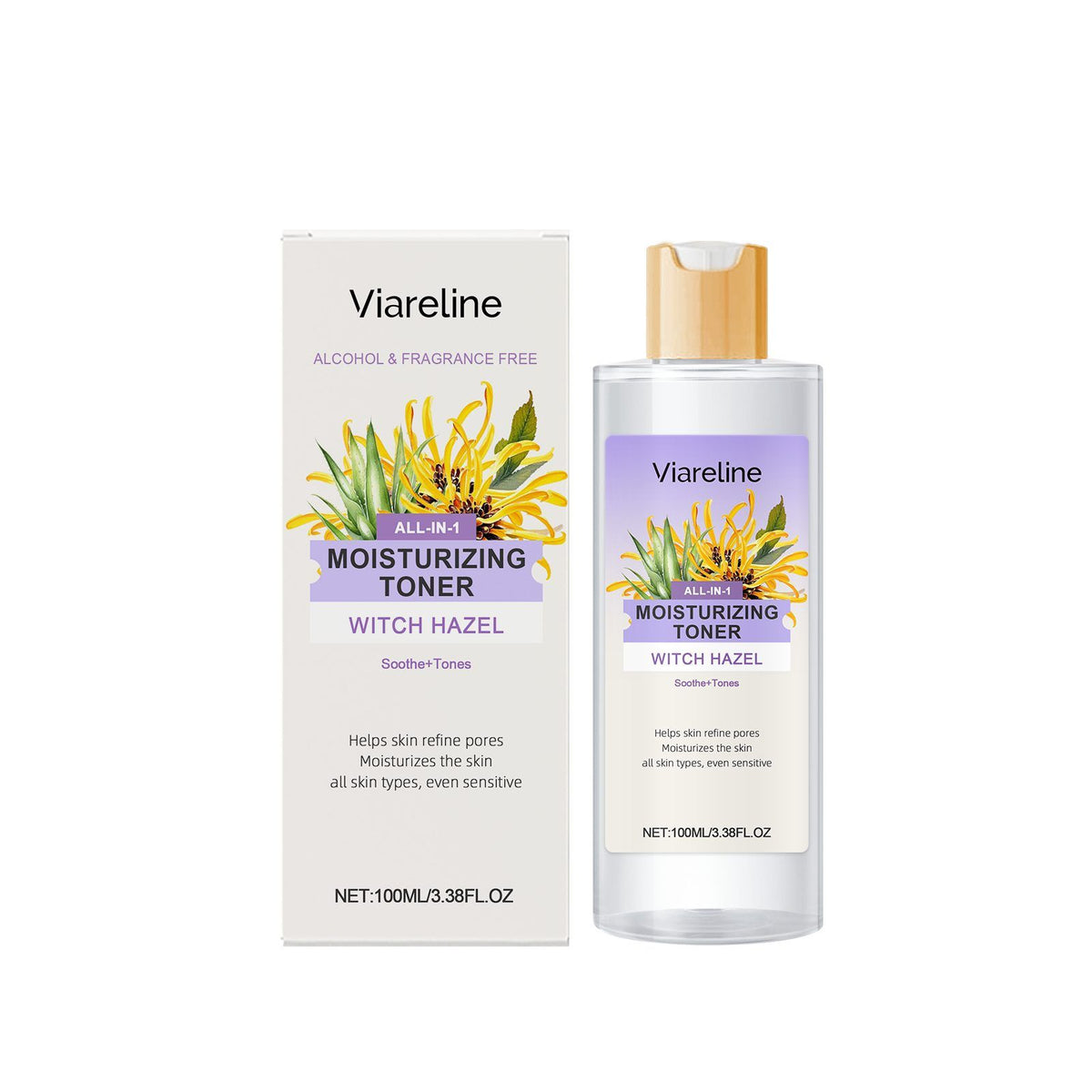 Viareline sorcière Hazel Aloe visage toner hydratant
