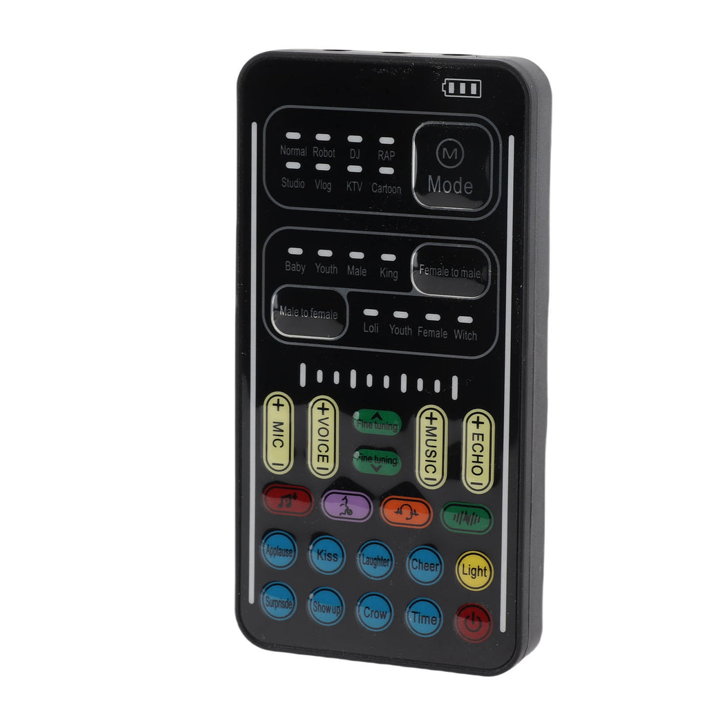 Voix changeur Set Black Multi Function Portable Handheld Voice changeur Sound Card avec 8 V