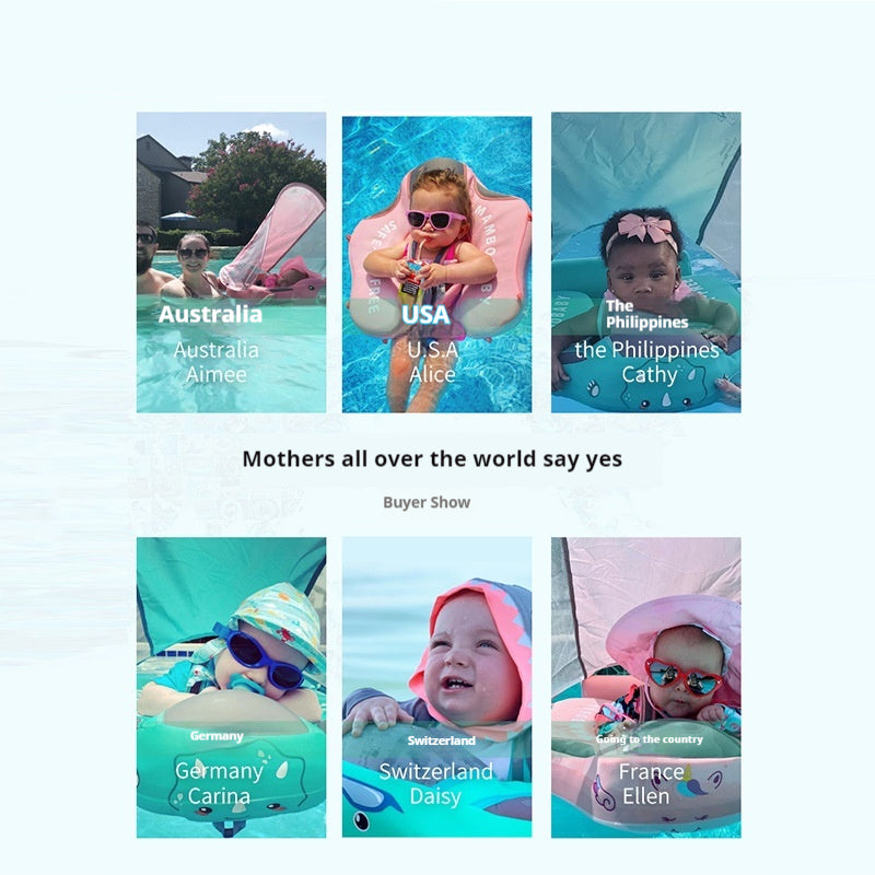 Anneau de natation pour bébé en élastique sans gonflage