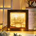 Cadeau de la saison de graduation Trois dimensions Light-and-Shade Paper-Cut Lampe Ornement de bureau