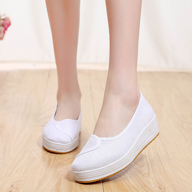 Women's White Chunky Sole Nurse Shoes