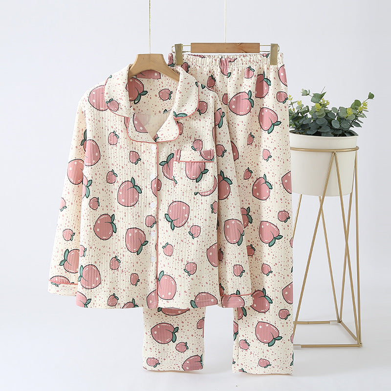 Costume de pyjama en coton d'hiver épais et d'air pour femmes
