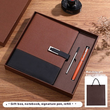 Carnet de notes d'affaires en cuir souple Ensemble cadeau de haute qualité