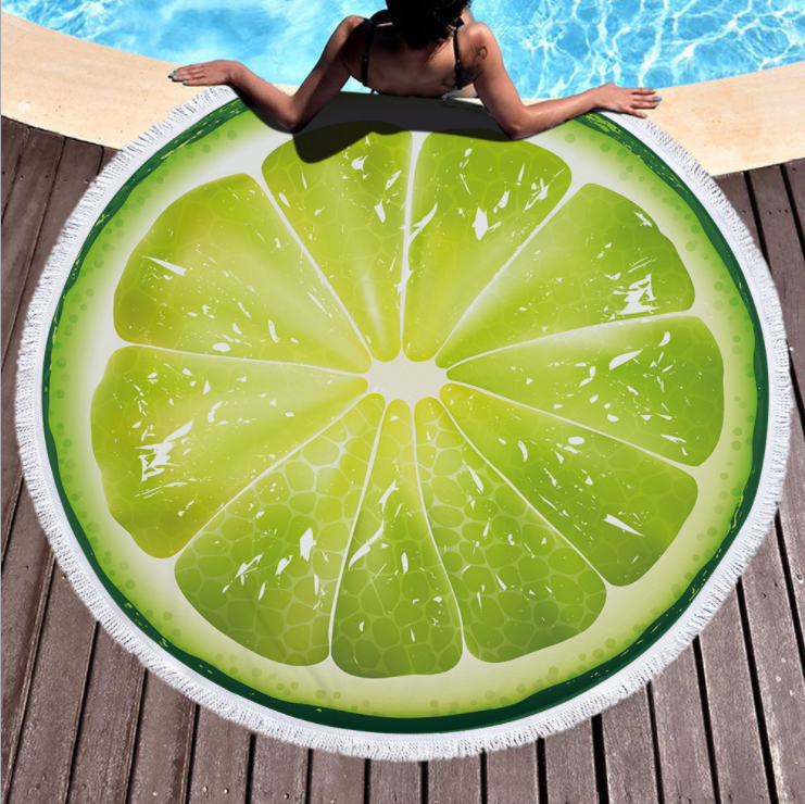 Tapis de plage rond de fruits