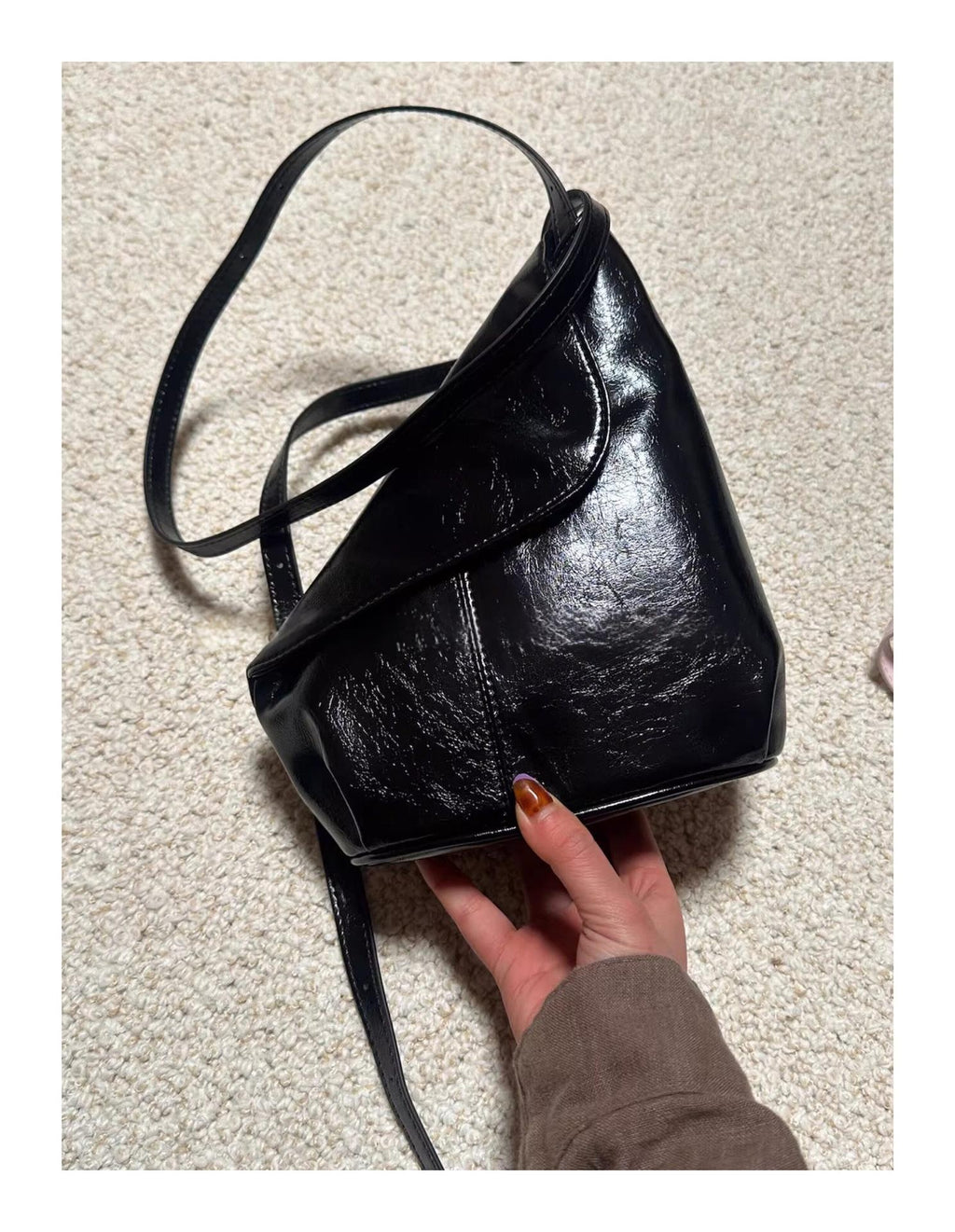 Arrivée Niche-design Sac de corps en cuir ciré à l'huile