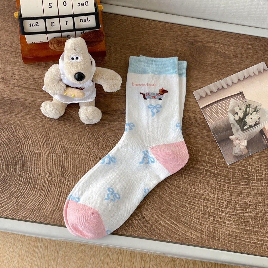 Chaussettes de dessin animé Dachshund pour femmes