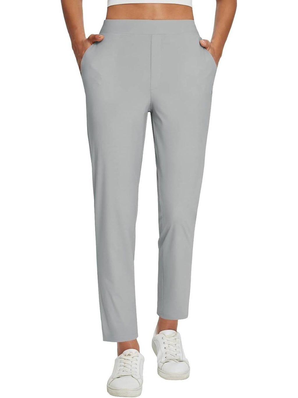 Pantalon casual de poche élastique à haute portée pour femmes d'été