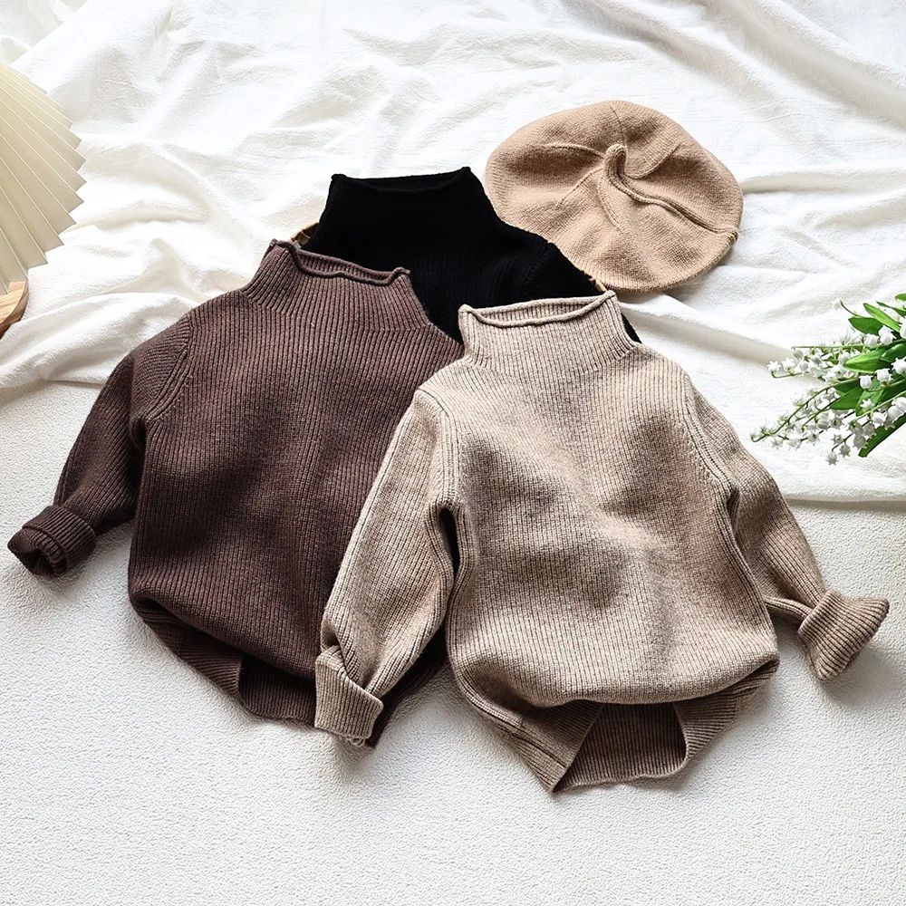 Chandail d'automne pour enfants Col roulé Garçon Pullover
