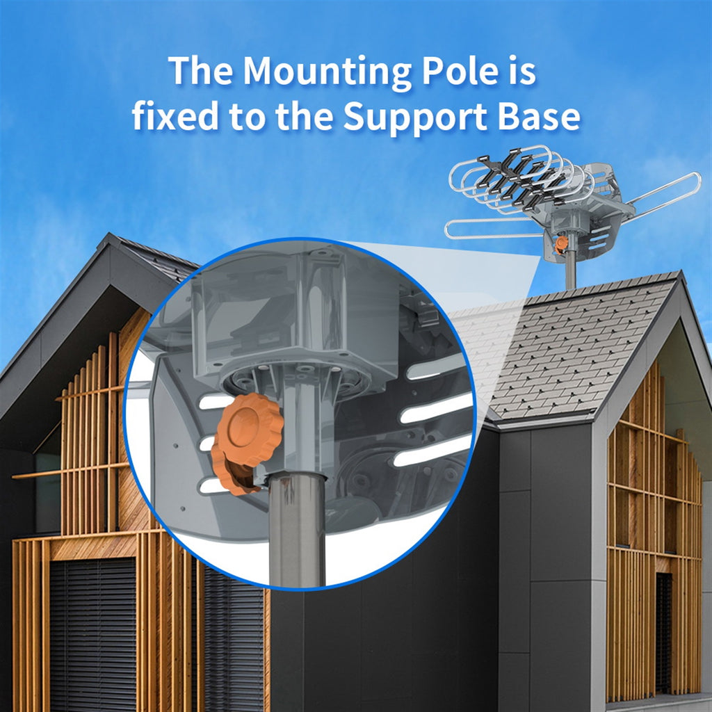 TA-102P 360 Degree UV double bande 28-36dB Antenne extérieure avec support noir