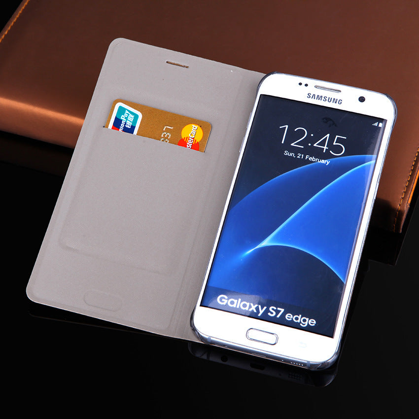 Étui de téléphone flip carte en cuir