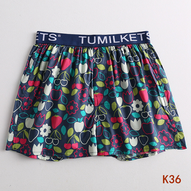Short de boxeur imprimé homme Short de boxeur à la maison slips de boxeur en coton