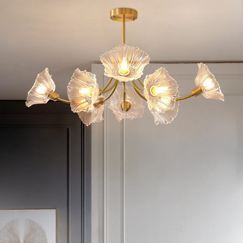 Lustre de style américain en cuivre massif
