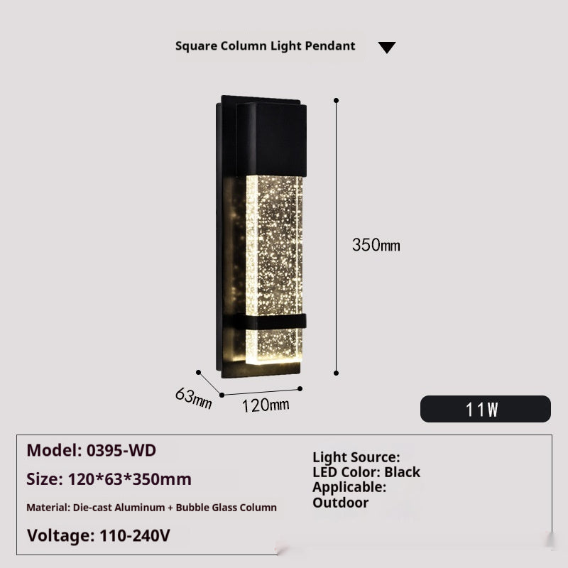 Moderne Minimalist Outdoor Imperméable lumière murale en cristal