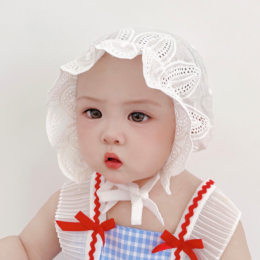 Chapeau de soleil pour bébé brodé en coton pur