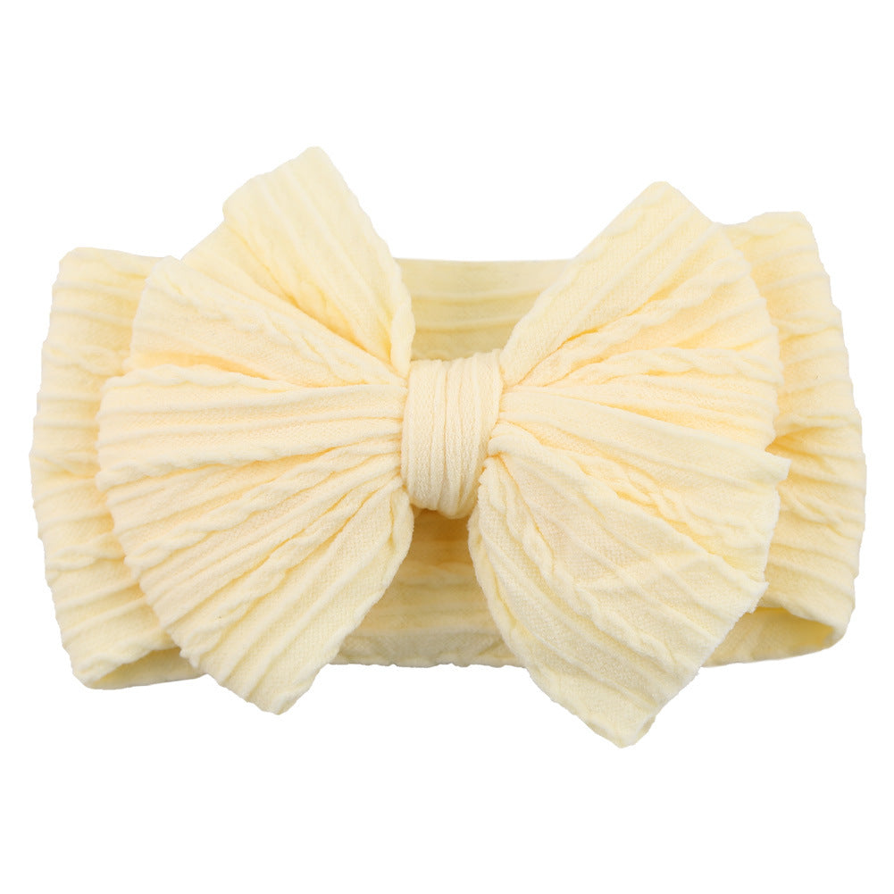 Bandes de tête de bébé faites à la main Soft Stretchy Nylon Bandes de cheveux avec arcs pour nouveau-né bébé T