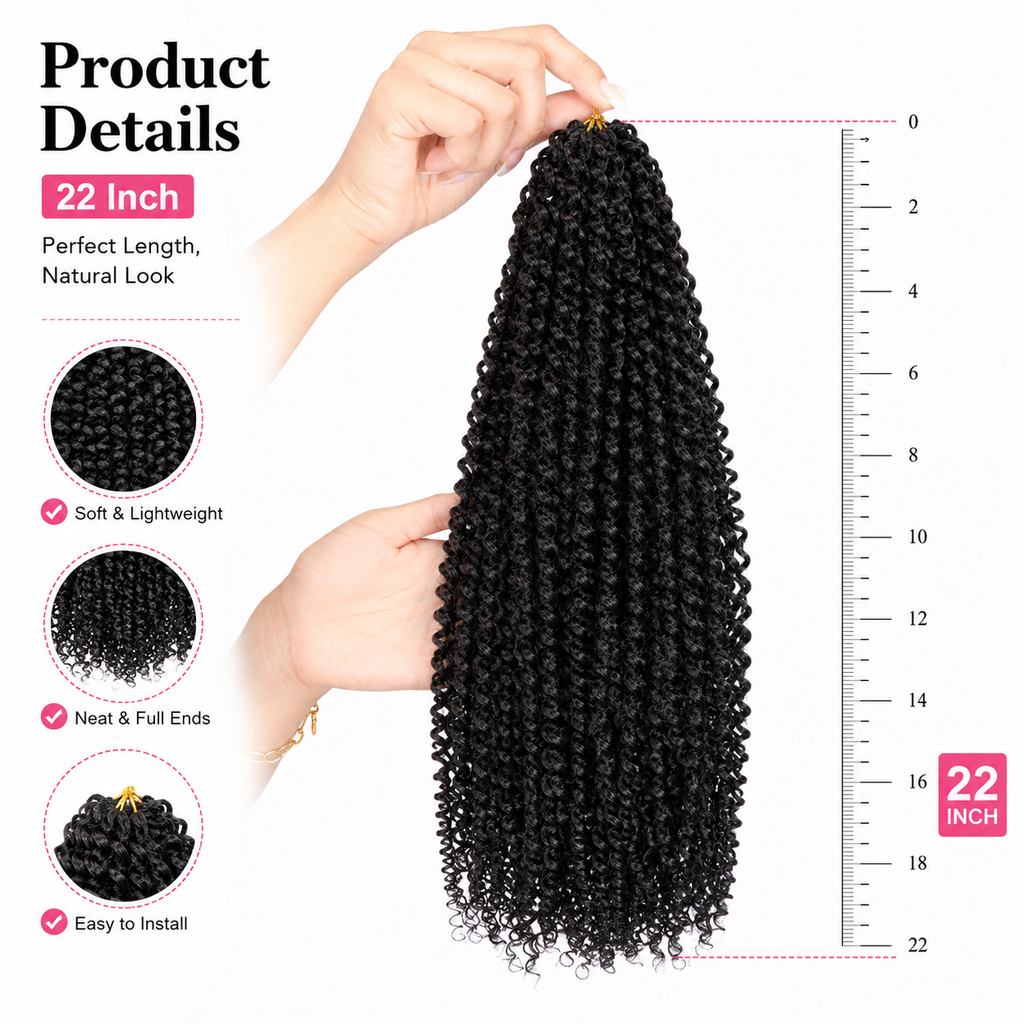 Wave de l'eau Crochet tressage cheveux LongBohemian Curly Style approprié pour les tresses papillon