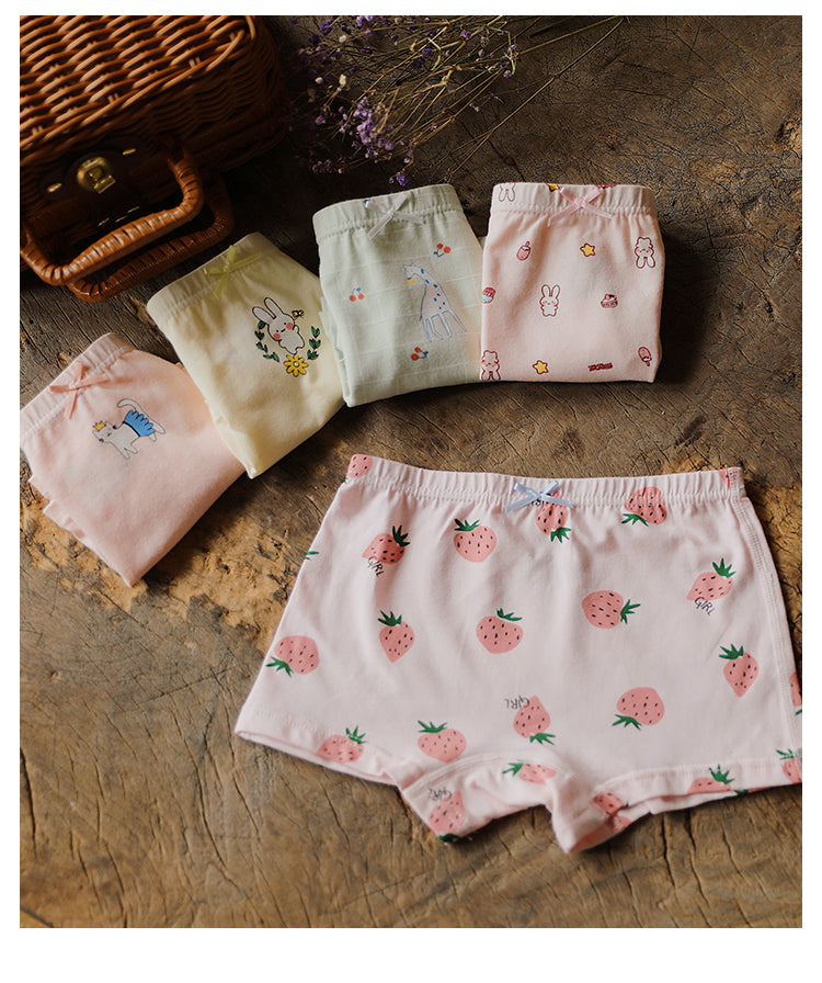 Slips de boxer en coton cartoon pour filles