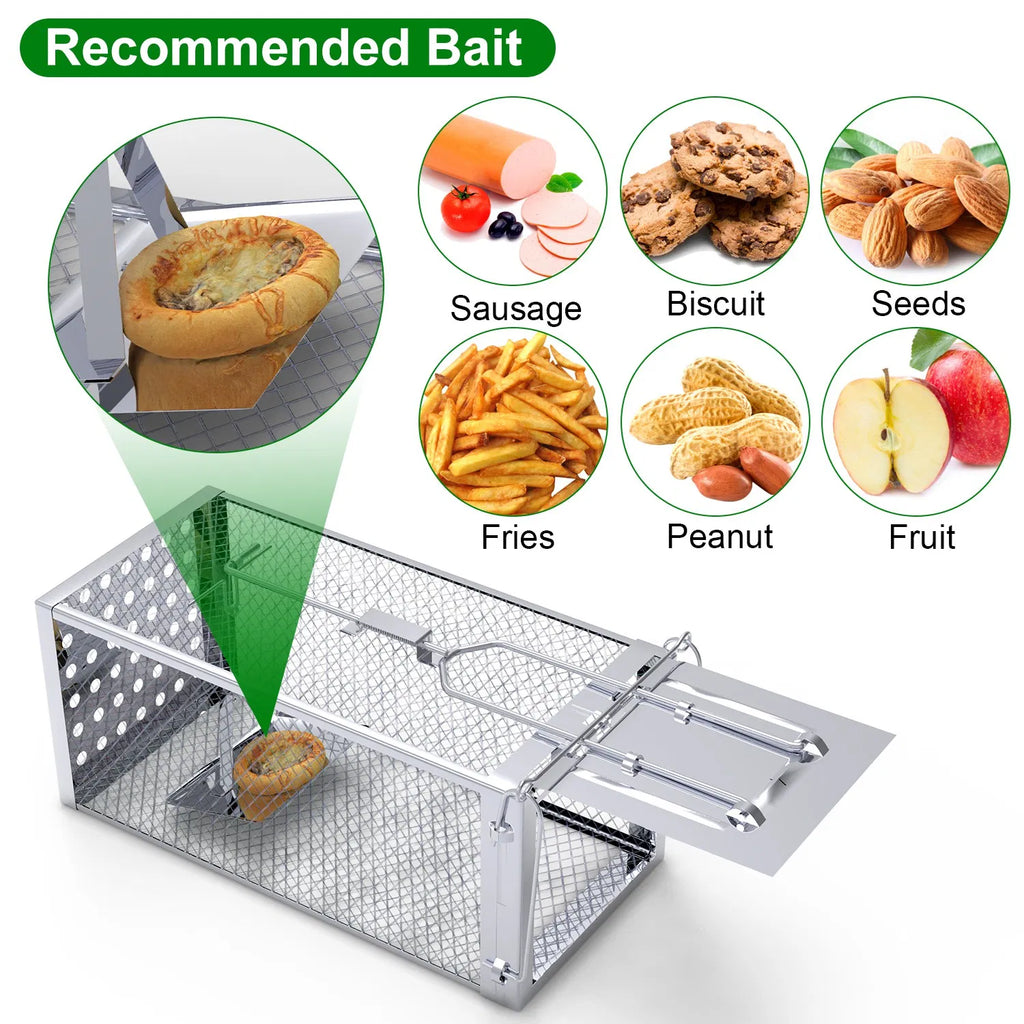 Cage de piège à rats à haute sensibilité - Construction en acier inoxydable