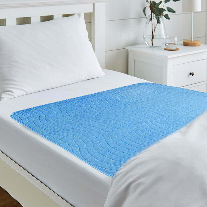 Feuilles de protection pour lits lavables à l'incontinence bleue - Haute absorption réutilisable