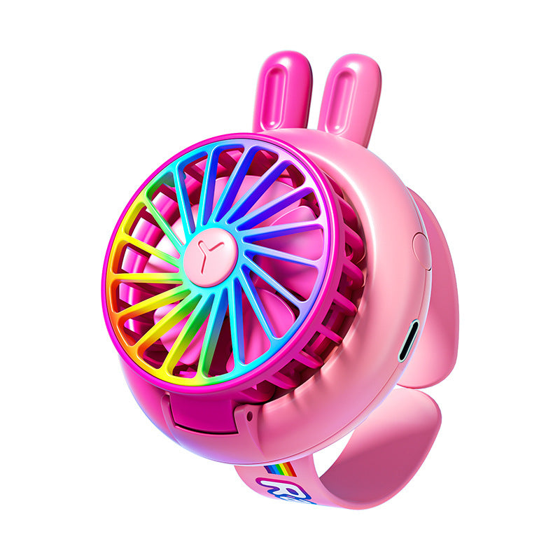 Mini montre d'été avec une lampe de nuit montée main et petit ventilateur rechargeable pour Ki