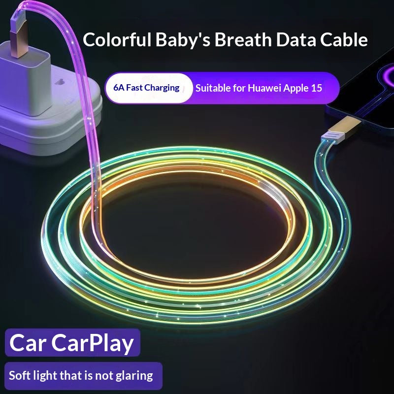 Câble de charge de voiture 6A Starry Sky Glowing