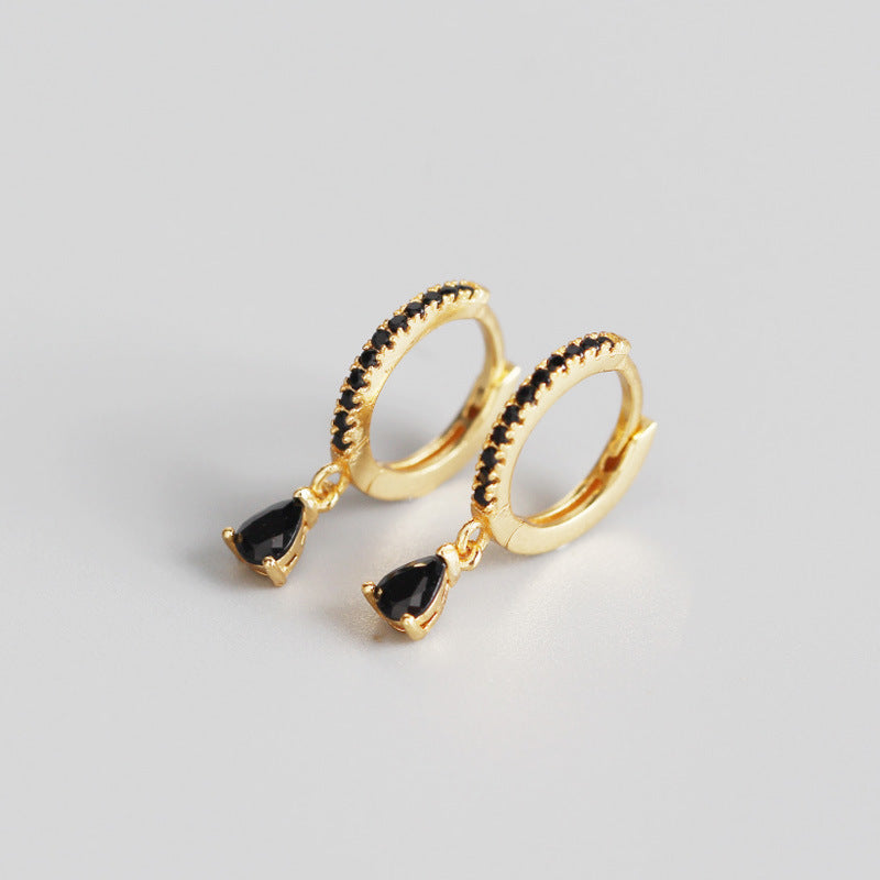 Bouton d'oreille à vent de style français et clou d'oreille argenté