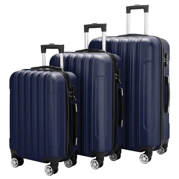 3-in-1 Multifunctional Large Capacity Luggage Travel Suitcase Set Navy Blue