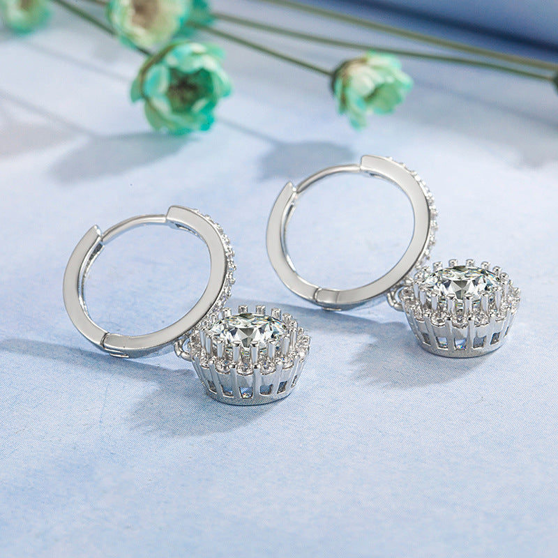 Boucles d'oreilles volumineuses Zircon rondes pour femmes