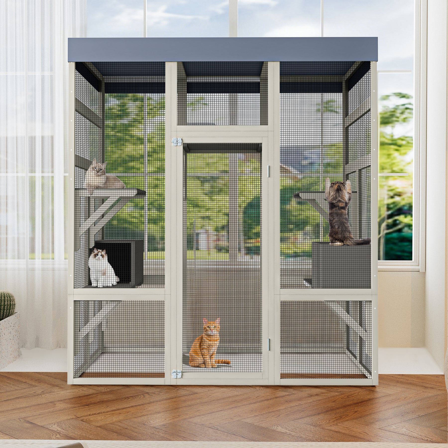Catio en bois de 62.6" pour chats