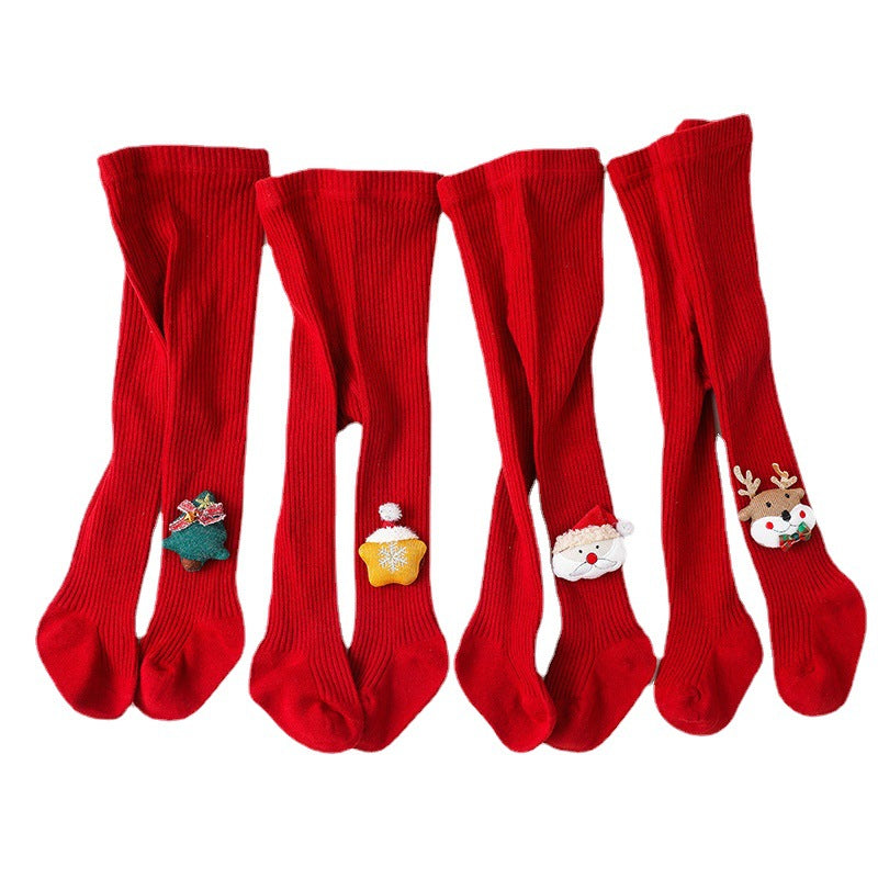 Style de Noël Coton Printemps et Automne Hiver Baby Panty-hose Jumpsuit