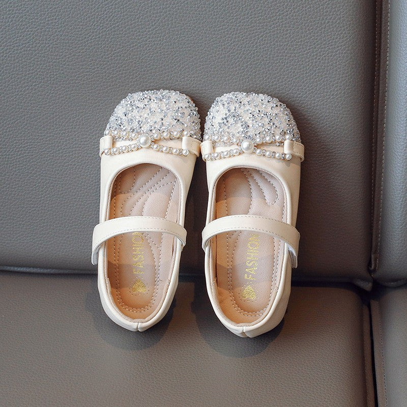 Chaussures en cuir de perles d'été filles