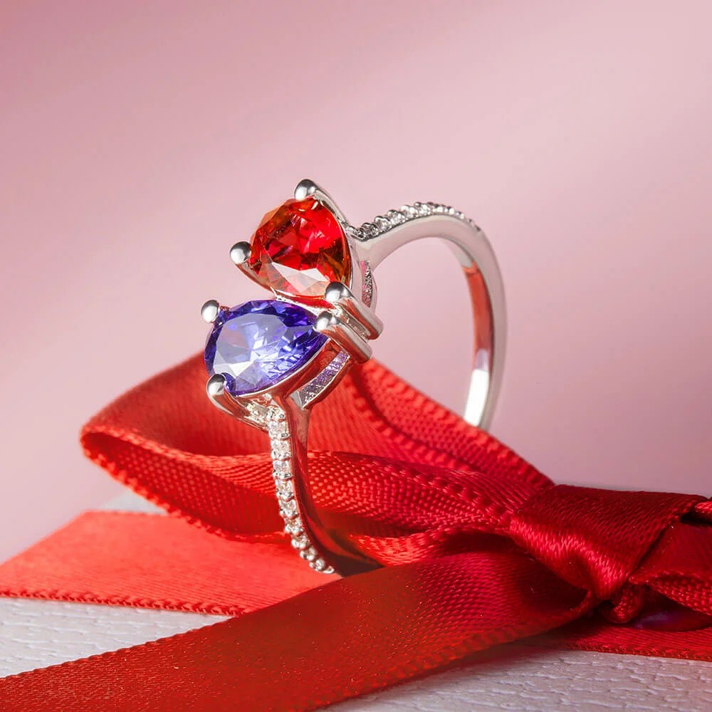 Anneau de mode en pierre de naissance Zircon