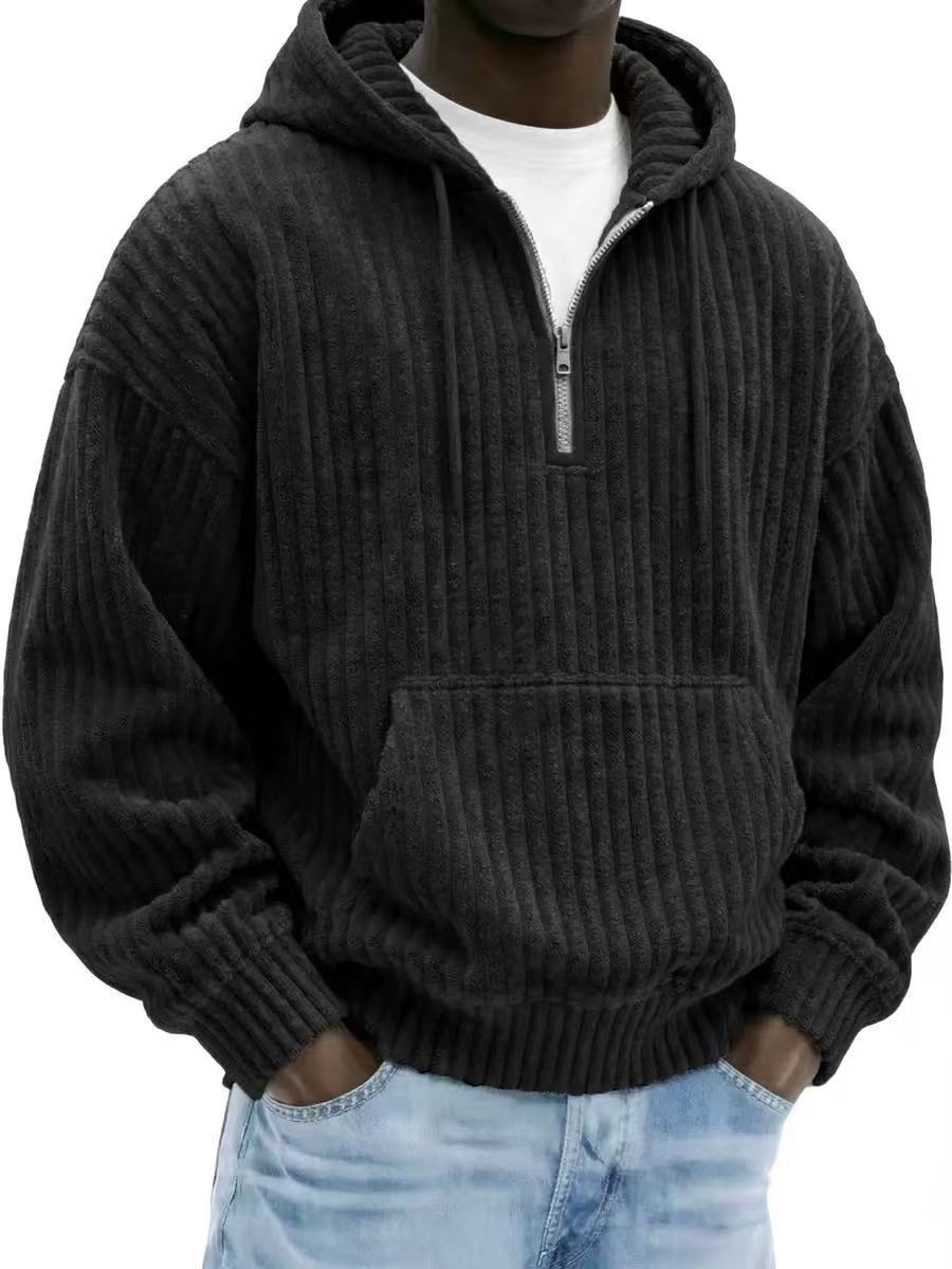 Coq à capuche pour hommes Corduroy en couleur solide