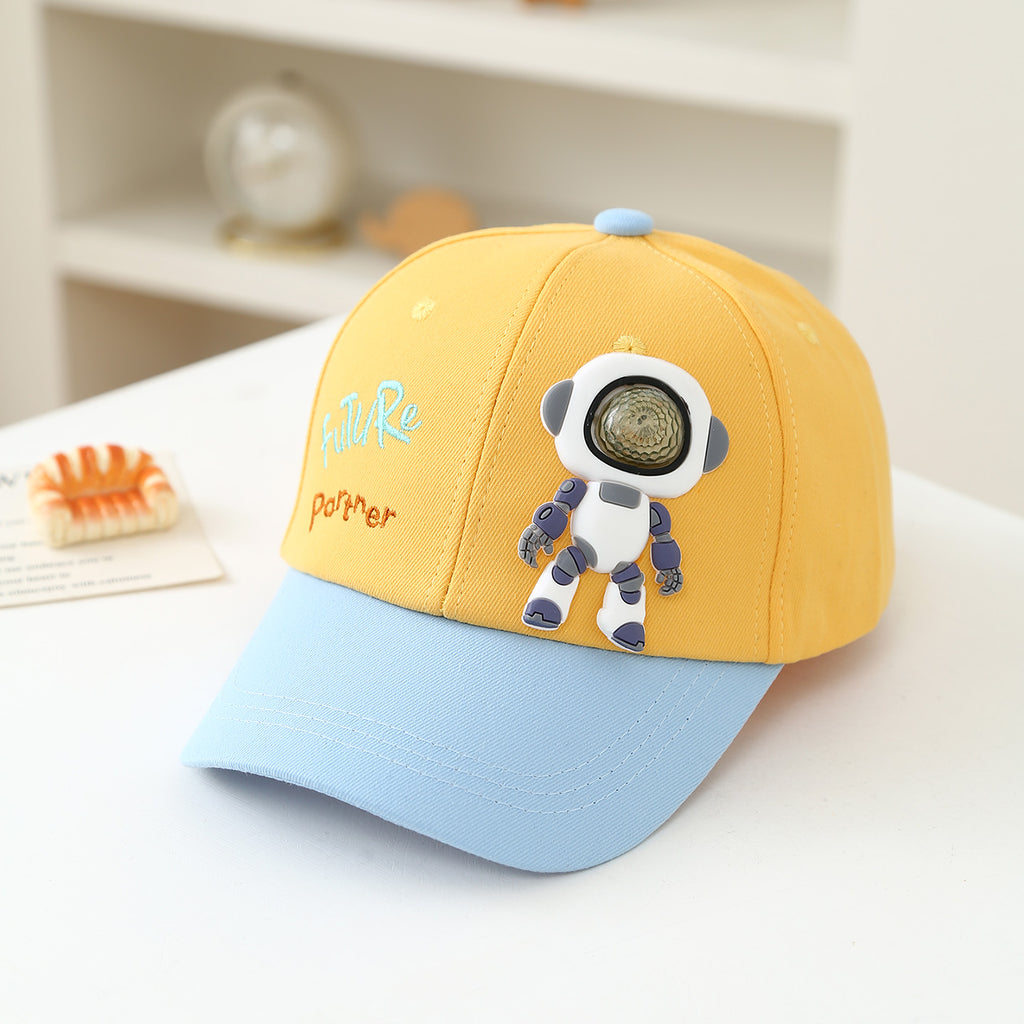 Summer Cute Cartoon Space Robot Chapeau bébé pour enfants pour la protection du soleil extérieur et le quotidien S