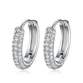 S925 Boucles d'oreilles en argent sterling Pave Huggie Hoop