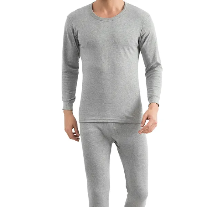 Ensemble de sous-vêtements Thermique Hommes Long Johns Pantalons Long Sleeve Soft Underwear Kit Top Bottom Tinte