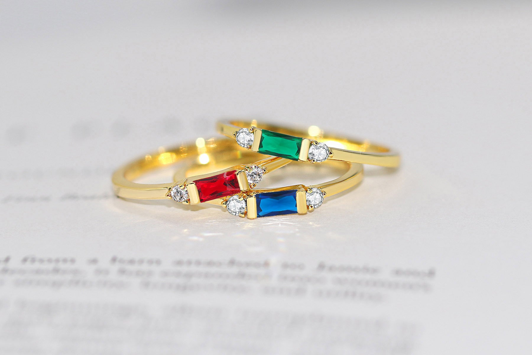 Anneau de fiançailles géométrique Zircon incrusté Accessoires dorés 14K