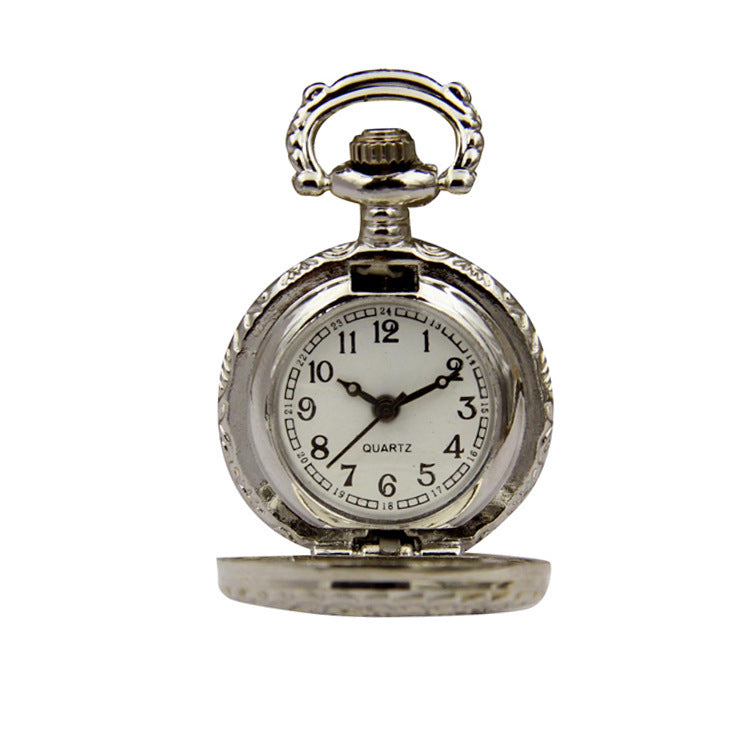 Montres de poche créative Collier Argent Roman numérique petite montre de poche