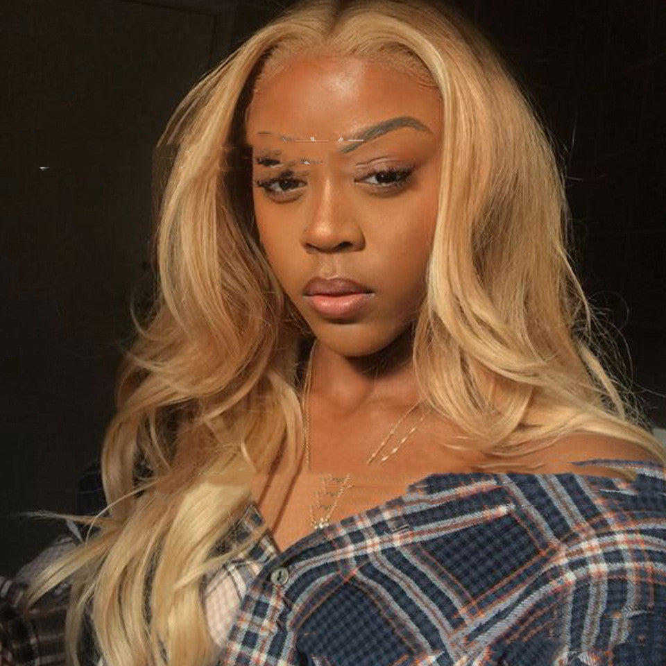 Moyenne Blonde mixte Long cheveux bouclés Fil haute température